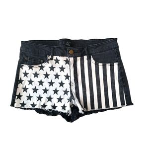FOREVER 21 FLAG SHORTY SHORTS